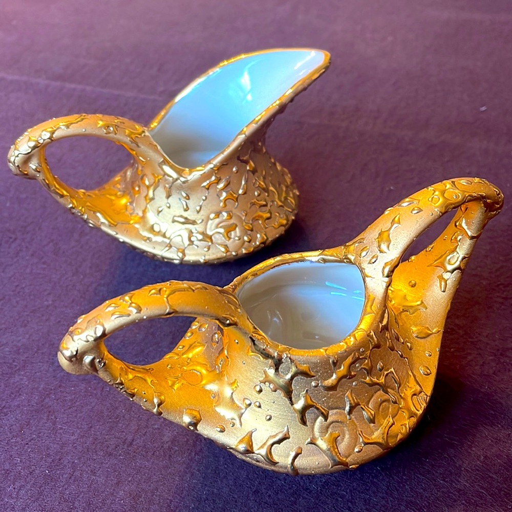 Weeping Gold creamer and sugar bowl